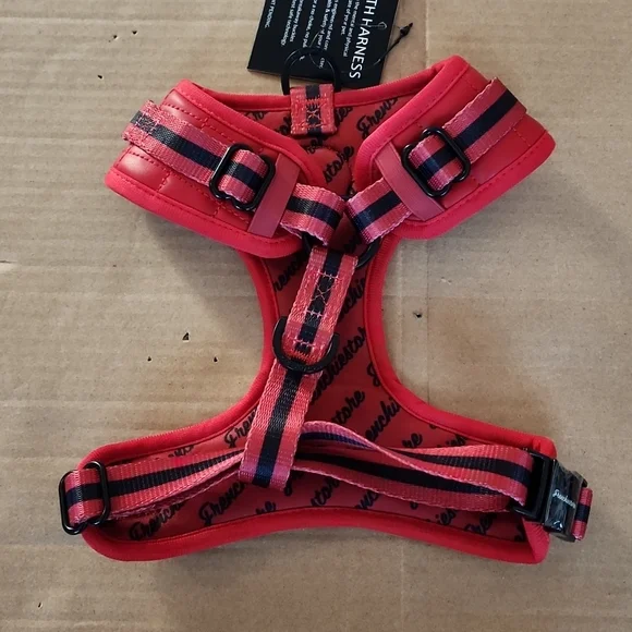 Frenchiestore neck adjustable vegan leather harness-M - Picture 2 of 6
